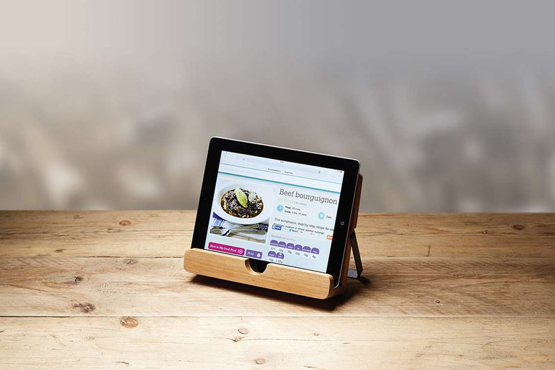 Natural Elements Acacia Wood Cookbook & Tablet Stand