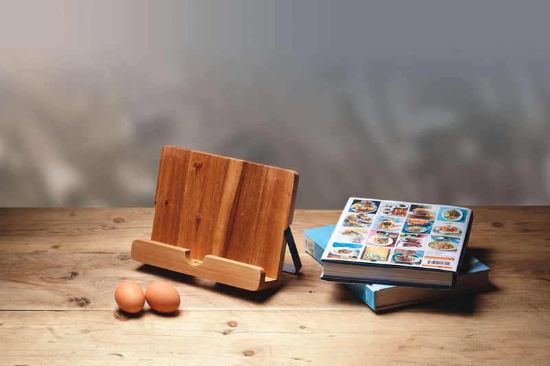 Natural Elements Acacia Wood Cookbook & Tablet Stand