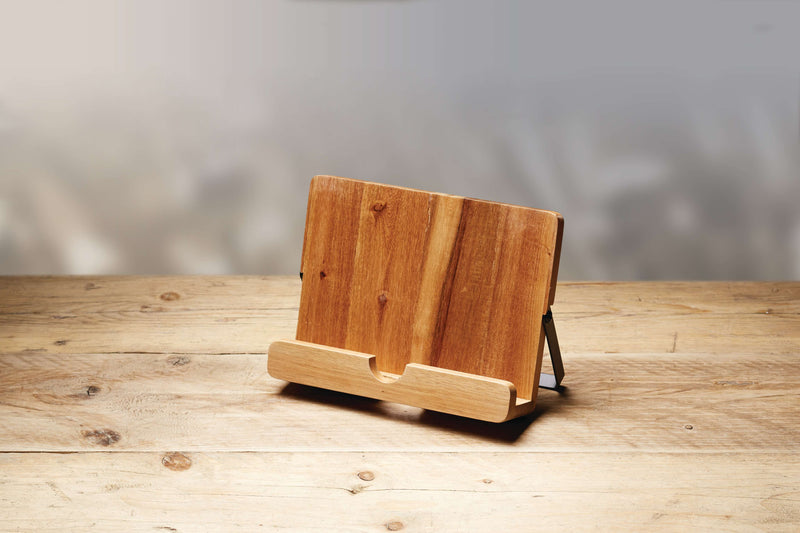 Natural Elements Acacia Wood Cookbook & Tablet Stand
