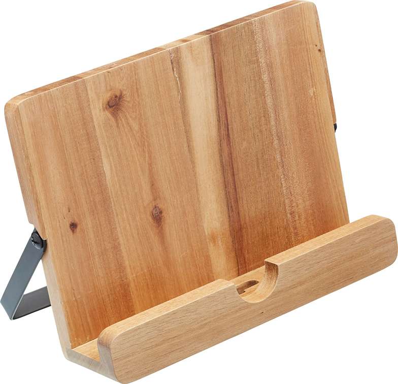 Natural Elements Acacia Wood Cookbook & Tablet Stand