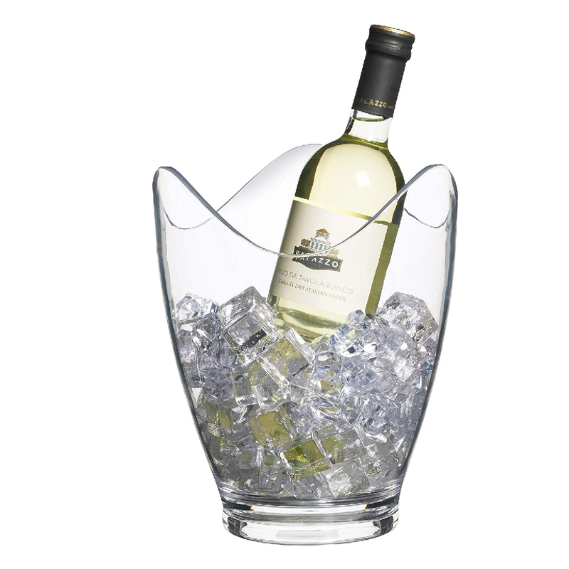 BarCraft Clear Acrylic Drinks Pail/Wine Bucket, Labelled