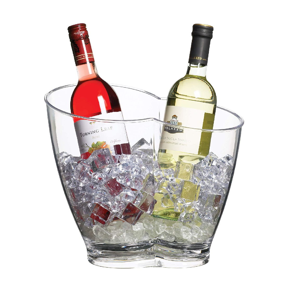 BarCraft Clear Acrylic Double Sided Drinks Pail/Cooler, Labelled BarCraft Clear Acrylic Double Sided Drinks Pail/Cooler, Labelled