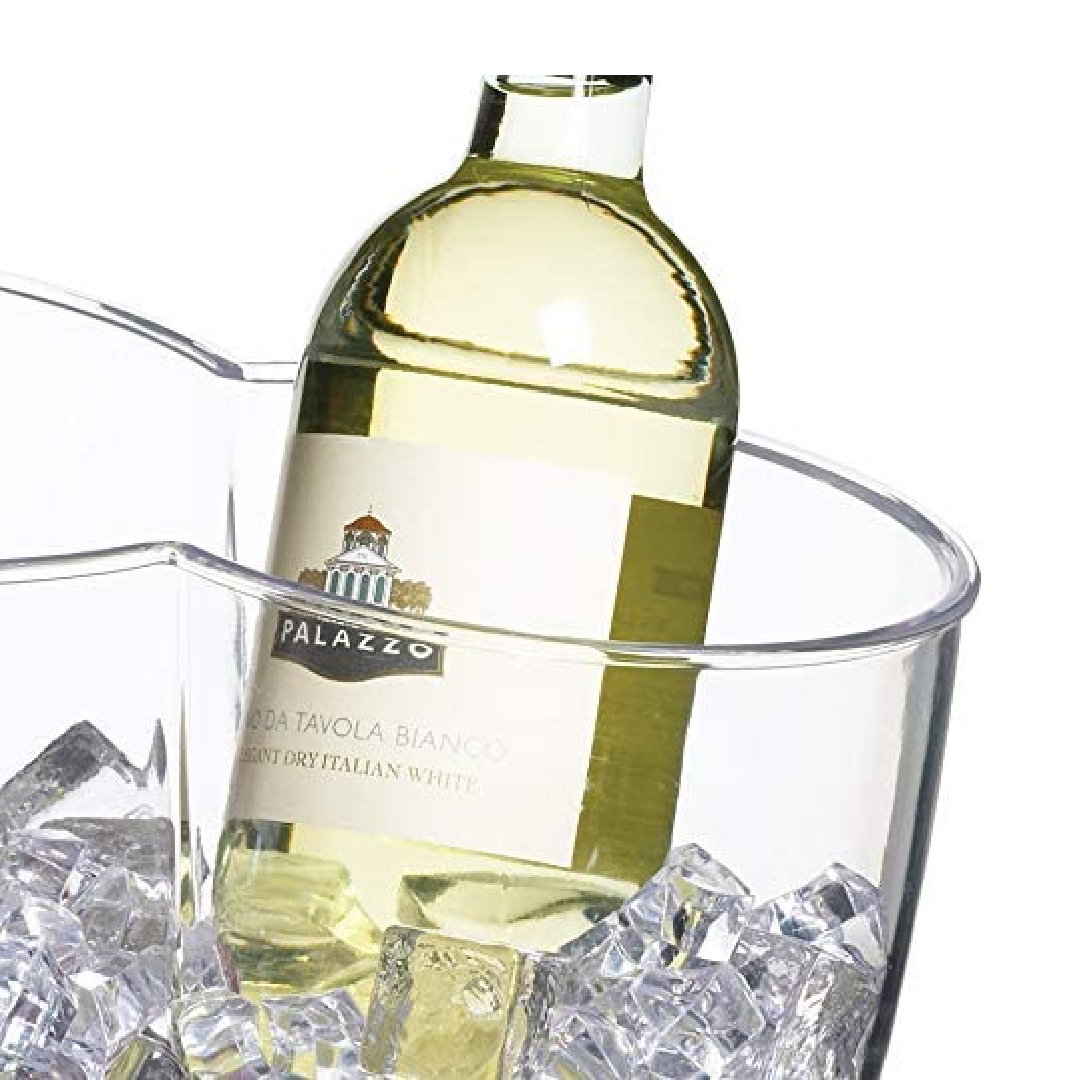 BarCraft Clear Acrylic Double Sided Drinks Pail/Cooler, Labelled BarCraft Clear Acrylic Double Sided Drinks Pail/Cooler, Labelled