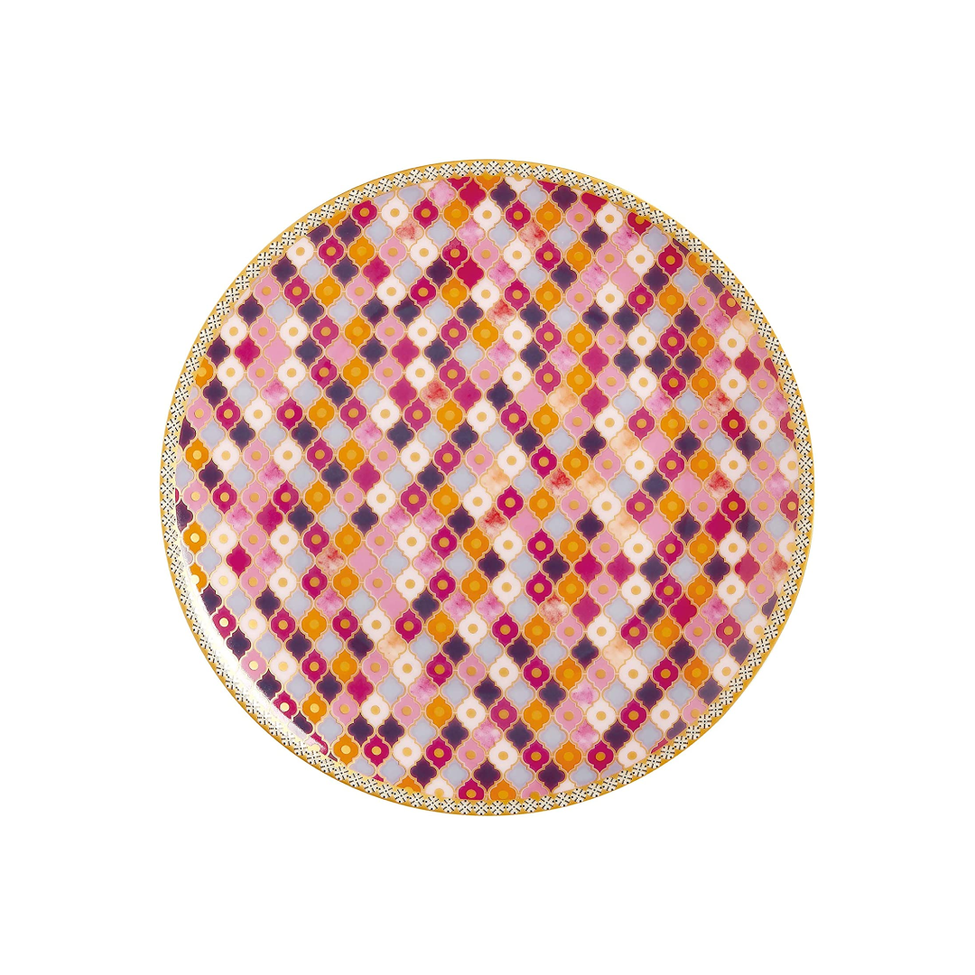 Maxwell & Williams HV0122 Teas & C’s Kasbah Cake Plate in Gift Box, Coupe Style, Porcelain, Rose, 19.5 cm
