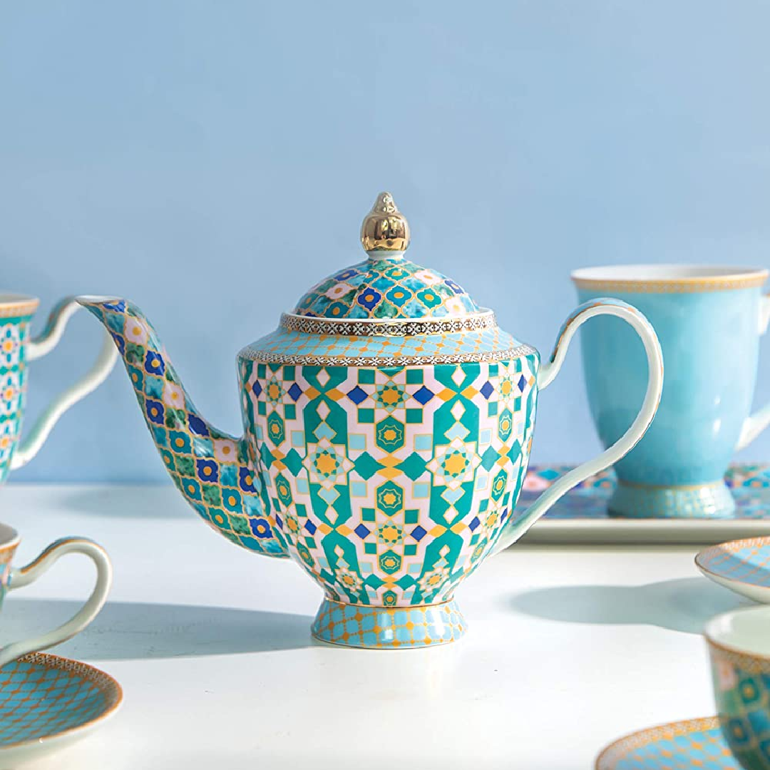Maxwell & Williams HV0113 Teas & C’s Kasbah Loose Leaf Teapot with Infuser in Gift Box, Porcelain, Mint Green, 3 Cup (500 ml)