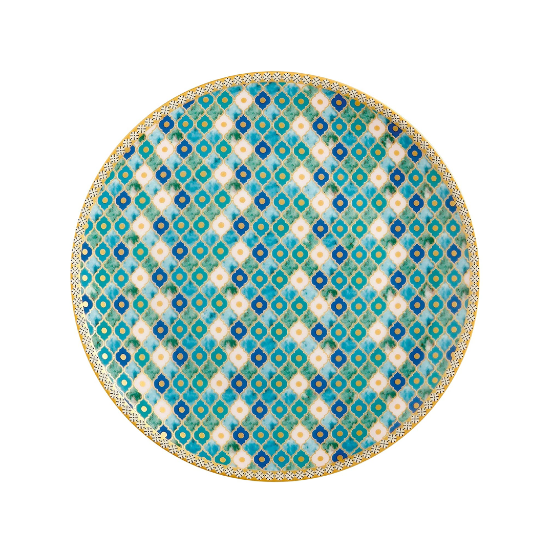 Maxwell & Williams HV0121 Teas & C’s Kasbah Cake Plate in Gift Box, Coupe Style, Porcelain, Mint Green, 19.5 cm