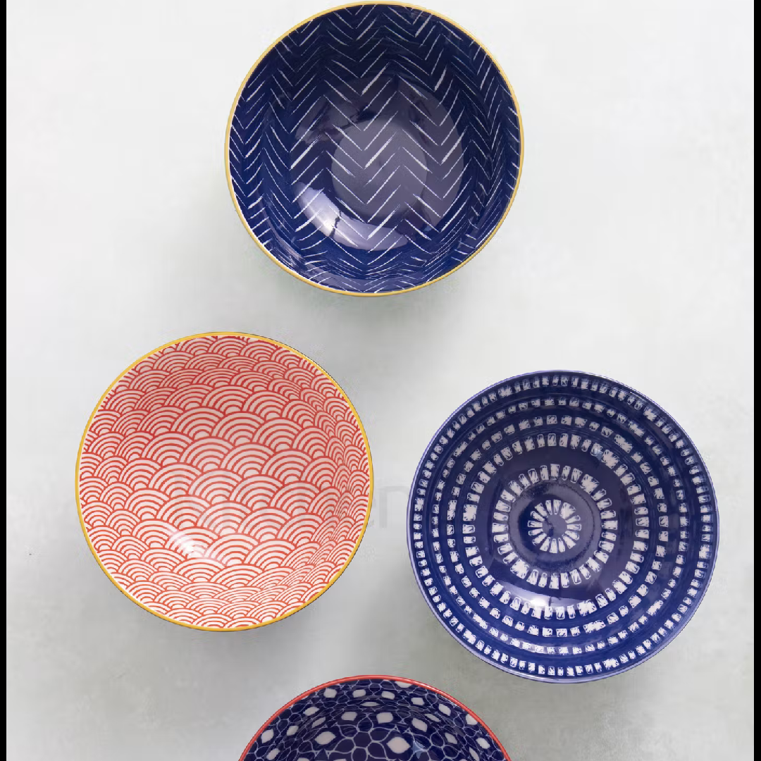 KitchenCraft Bowls, Set of 4, 'Blues' Design