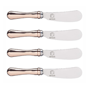MasterClass ARTBUTKNPK4 Artesà Butter Knife Set with Rose Gold-Effect Handles-12 cm (Pack of 4), Stainless Steel, Multi/Colour, 0.3 x 1.7 x 12 cm