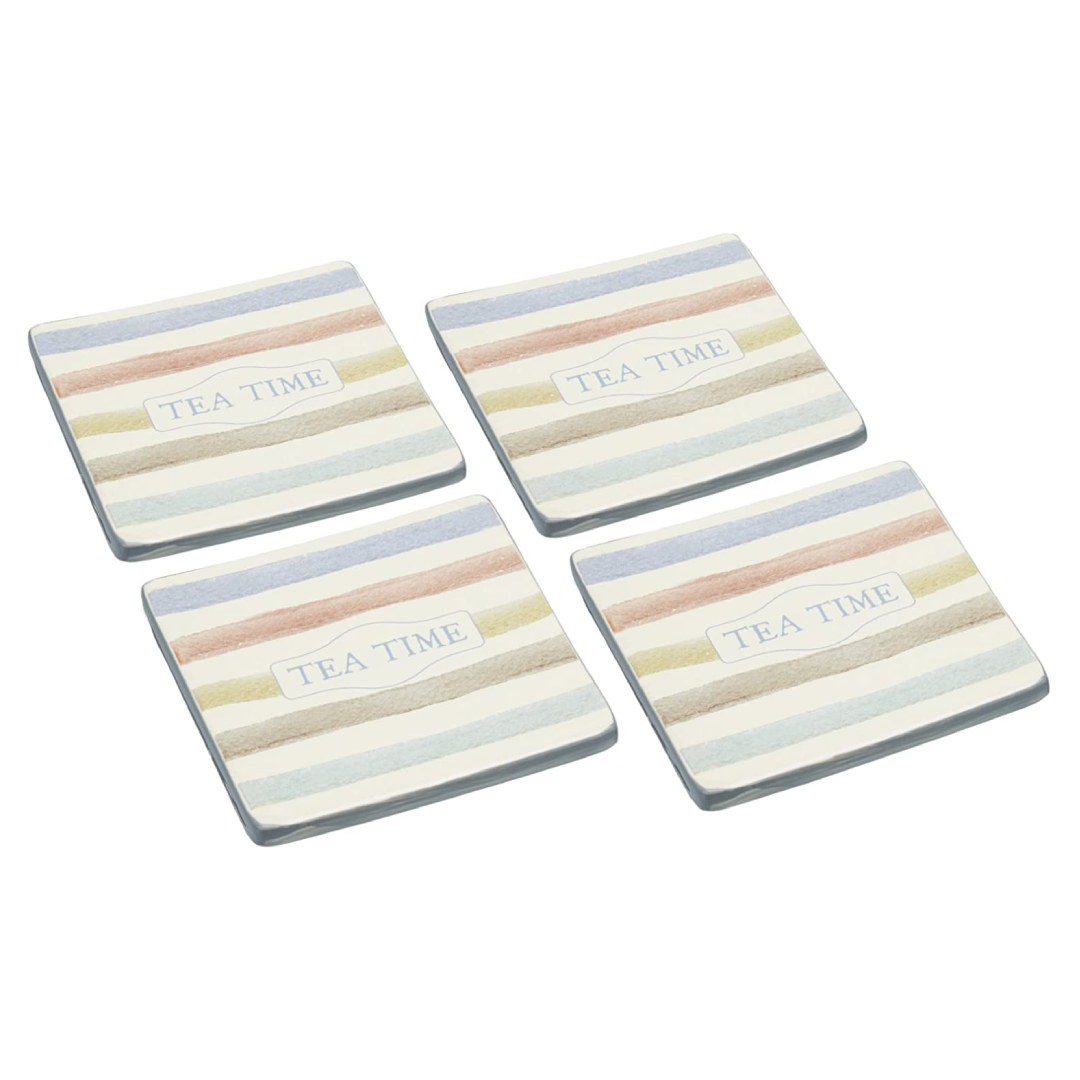 Classic Collection Ceramic Coasters, Set of Four, Acetate Display Packed