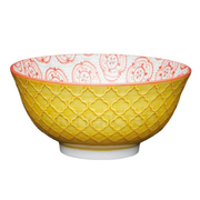 KitchenCraft Bright Yellow Floral Ceramic Bowls