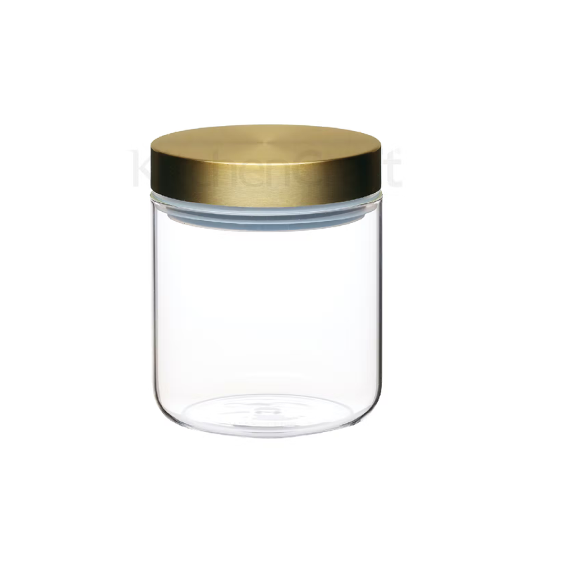 MasterClass Airtight Small Glass Food Storage Jar with Brass Lid