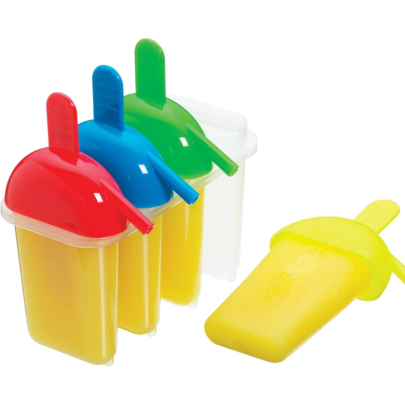 KitchenCraft Ice Lolly Mould with 4 Sipper Handles, BPA Plastic, Multi-Colour