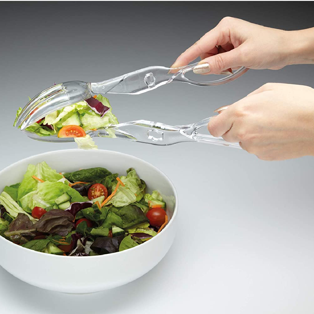 KitchenCraft KCSALTONGS Salad Tongs, Scissor Style Plastic Salad Server Set, 29 cm