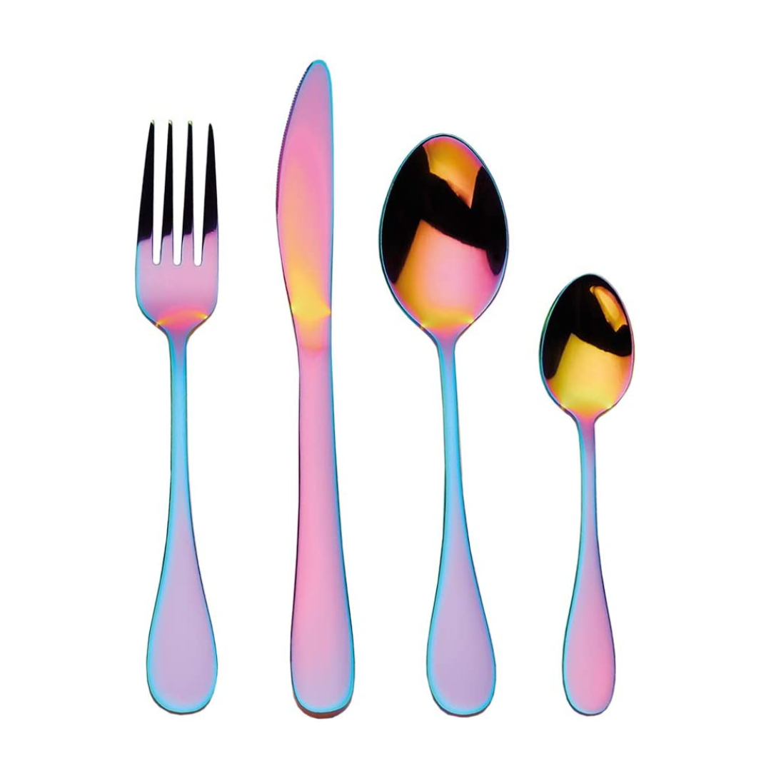 Mikasa Iridescent Cutlery Set in Gift Box, Stainless Steel, 16 Pieces (Service for 4)