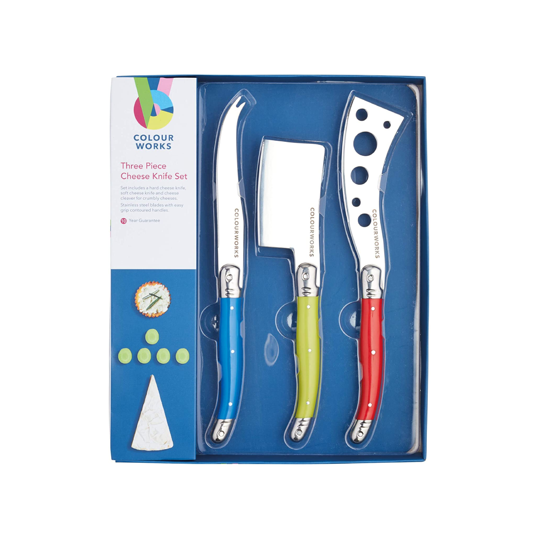 Colourworks CWCHEESE3PC KitchenCraft Stainless Steel Cheese Knives (Set of 3) - Multi-Colour