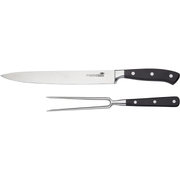 MasterClass MCCARVESET2PC Stainless Steel Meat Carving Set (2 Pieces), Silver/Black