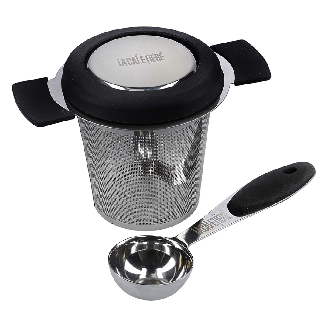 La Cafetière Tea Gift Set with Tea Infuser, Tea Measuring Spoon, Loose Tea Stainless Steel Set of 4 in Gift Box