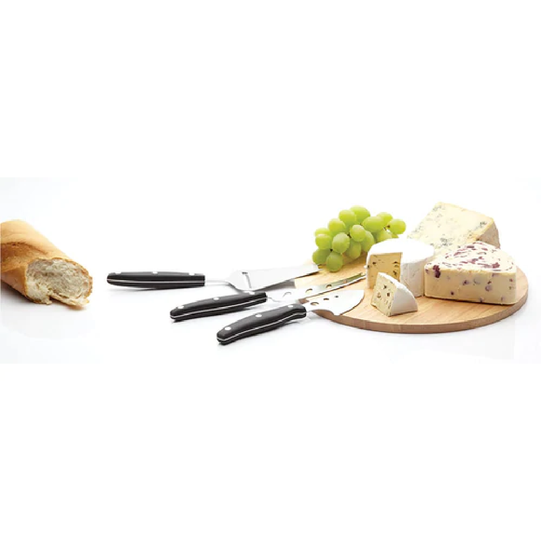 KitchenCraft Cheese Serving Set With Board and 3 Cheese Servers