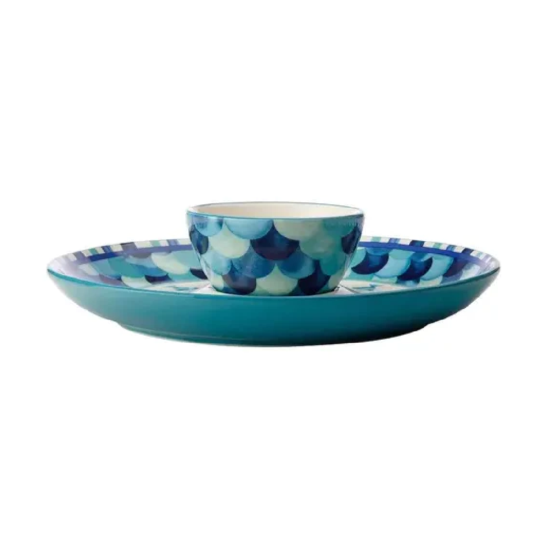 Maxwell & Williams Reef 30cm Round Ceramic Chips/Dip Bowl/Platter/Servingware BL