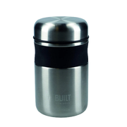 BUILT Double Wall Vacuum Insulated Flask for Hot and Cold Foods, 490 ml, Silver