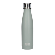 BUILT Insulated Water Bottle/Thermal Flask with Leakproof Cap, Stainless Steel, Storm Grey, 480 ml