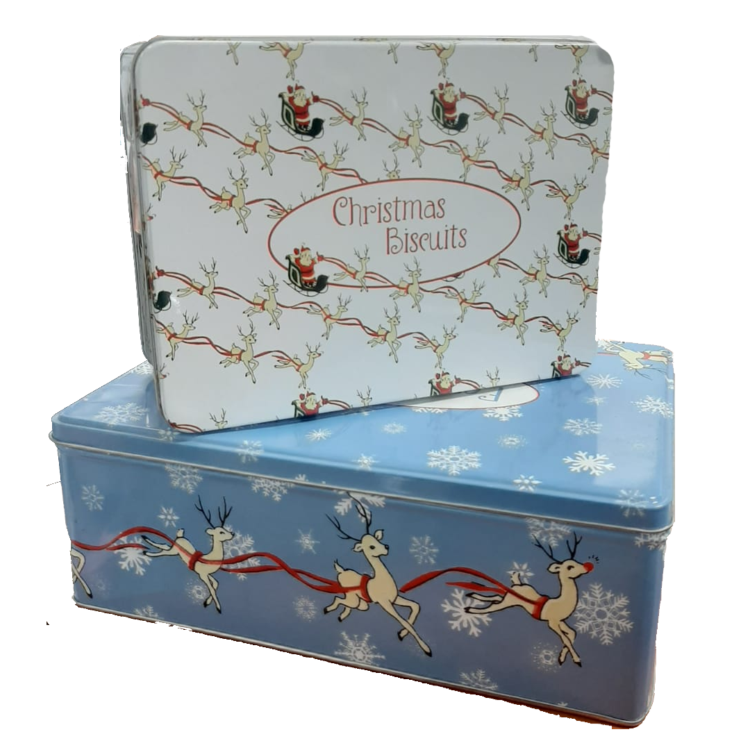 KA YULETIDE SLEIGHRIDE 2PK RECTANGLE TIN