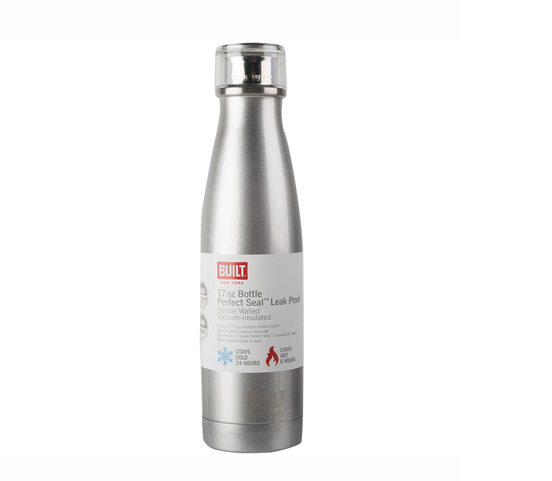 Built - 17oz Double Walled Stainless Steel Water Bottle - Silver