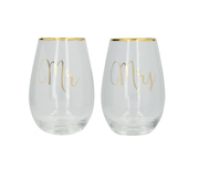 AVA MR/MRS WINE GLASS SET OF 2