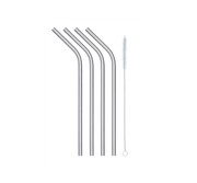KitchenCraft Pack of Four Stainless Steel Reusable Drinks Straws