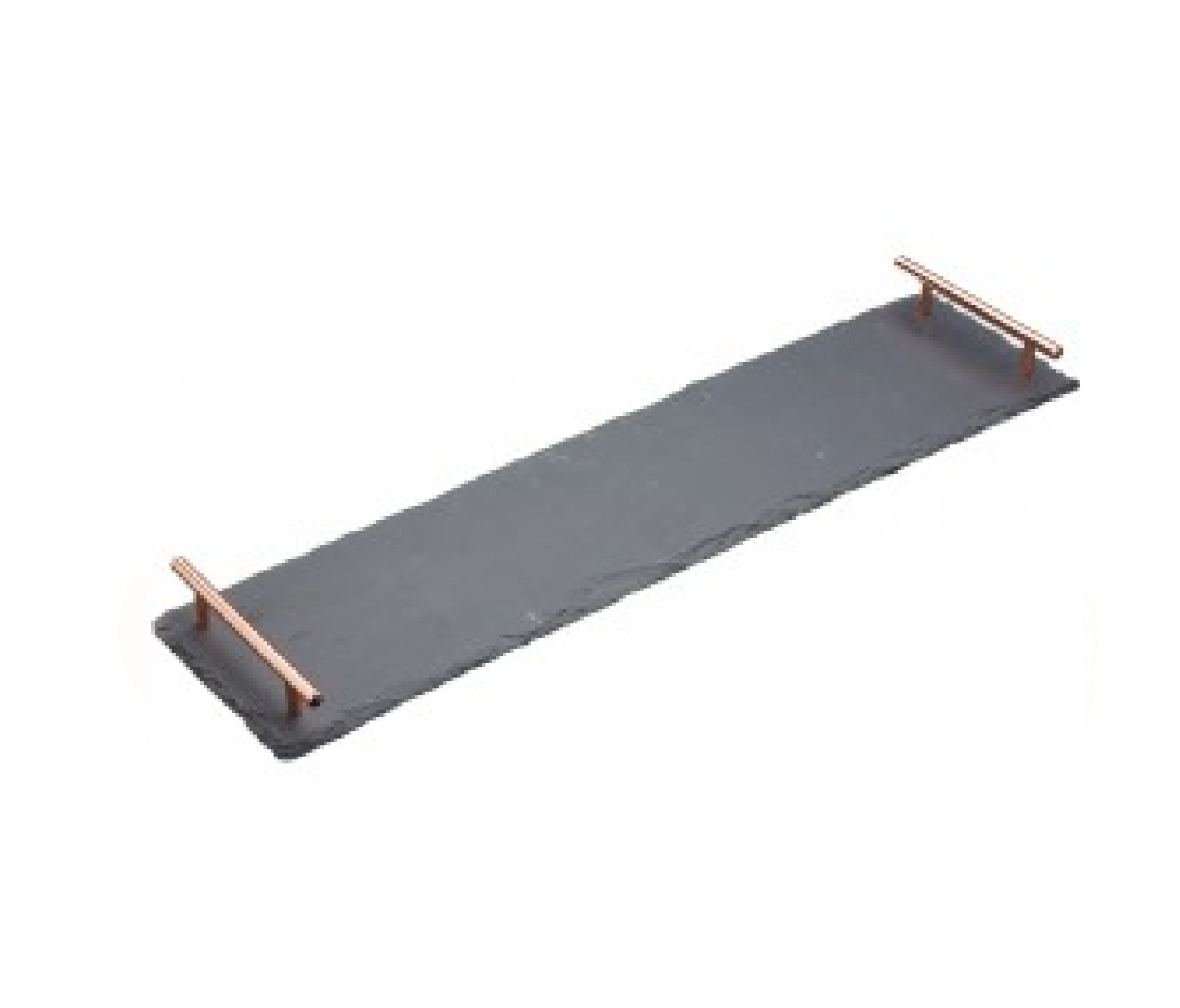 Artesa Slate Serving Platter with Copper Coloured Handles, 60cm x 15cm