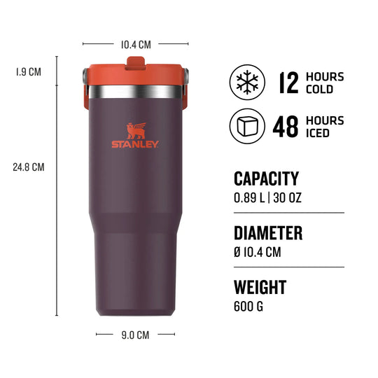 The IceFlow™ Flip Straw Tumbler 0.89L / 30oz - Plum