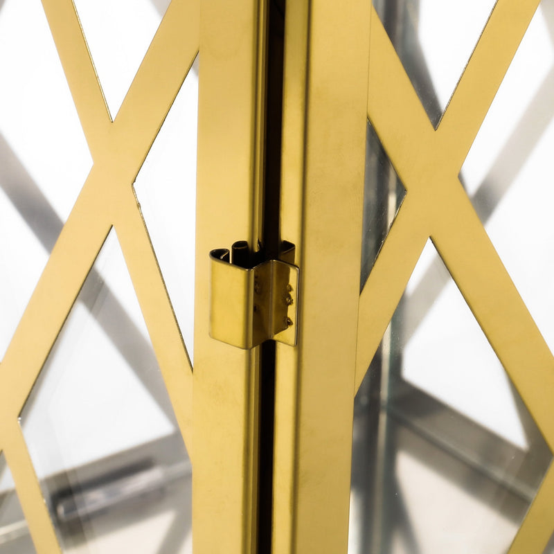 Stainless Steel Outdoor Lantern, Gold