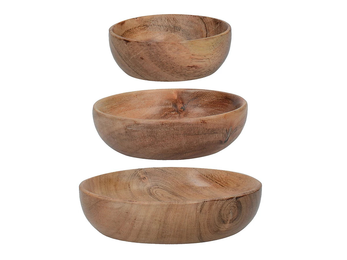 Artesa Acacia Wood Serving Bowls – Set of 3
