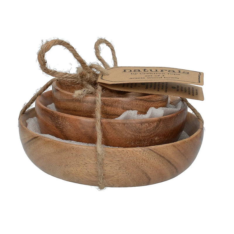 Artesa Acacia Wood Serving Bowls – Set of 3