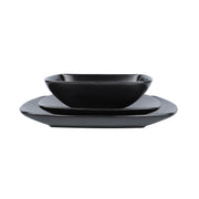 Creative Tops Raven Black Stoneware Square 12‑Piece Dinner Set