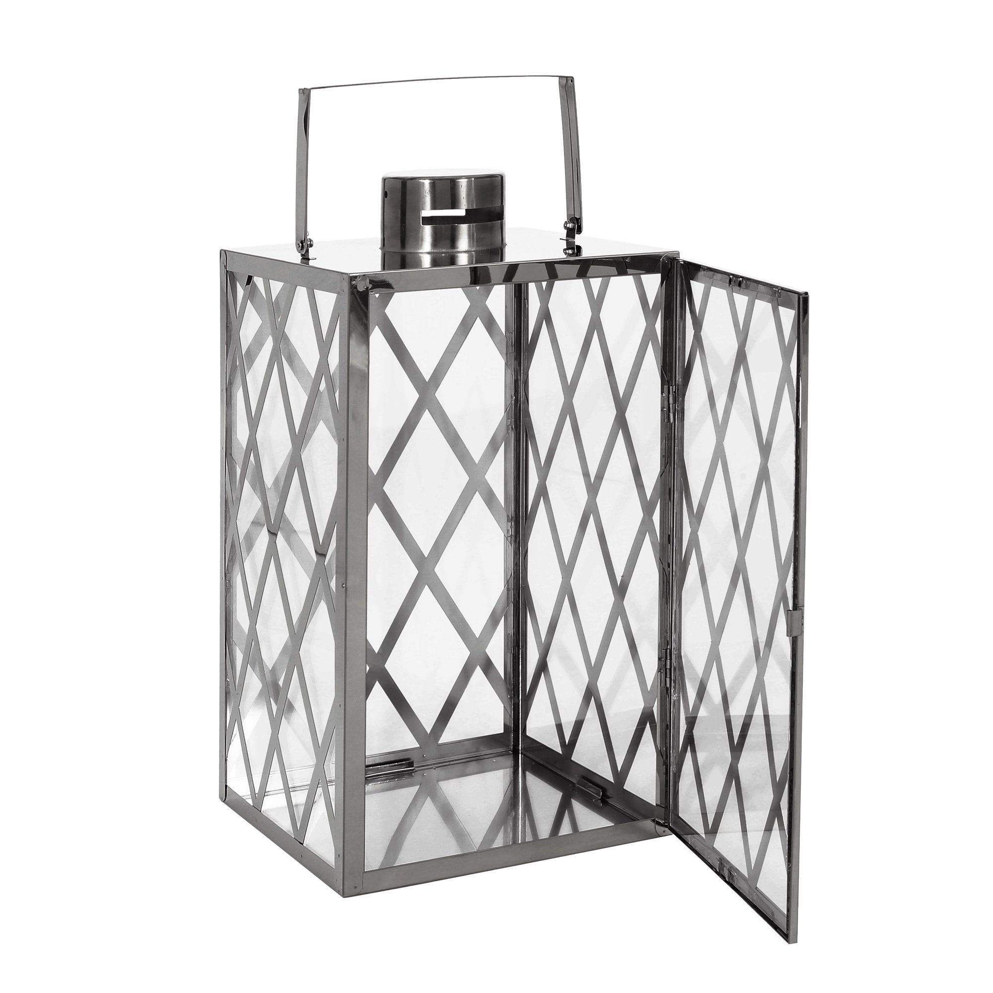 Stainless Steel Outdoor Lantern, Silver