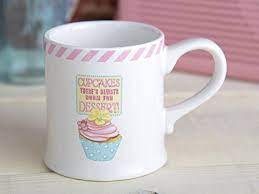 Creative Tops Retro Treats Vintage Style Cupcakes Tankard Mug, Pink Stripe