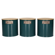KitchenCraft Teal 3‑Piece Tea, Coffee & Sugar Canister Set – 1 L Each