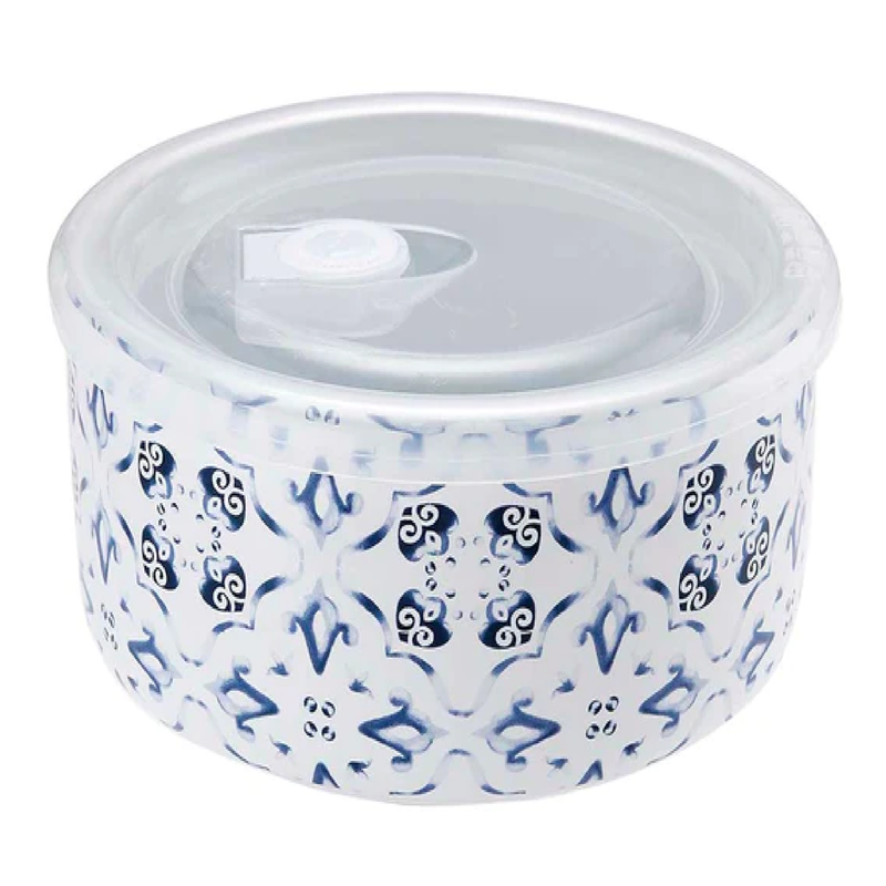 PREP MARBELLA BLUE TILE 16CM MICROWAVE FOOD BOWL