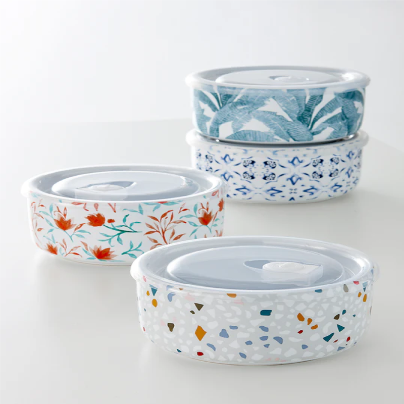 PREP MARBELLA BLUE TILE 16CM MICROWAVE FOOD BOWL