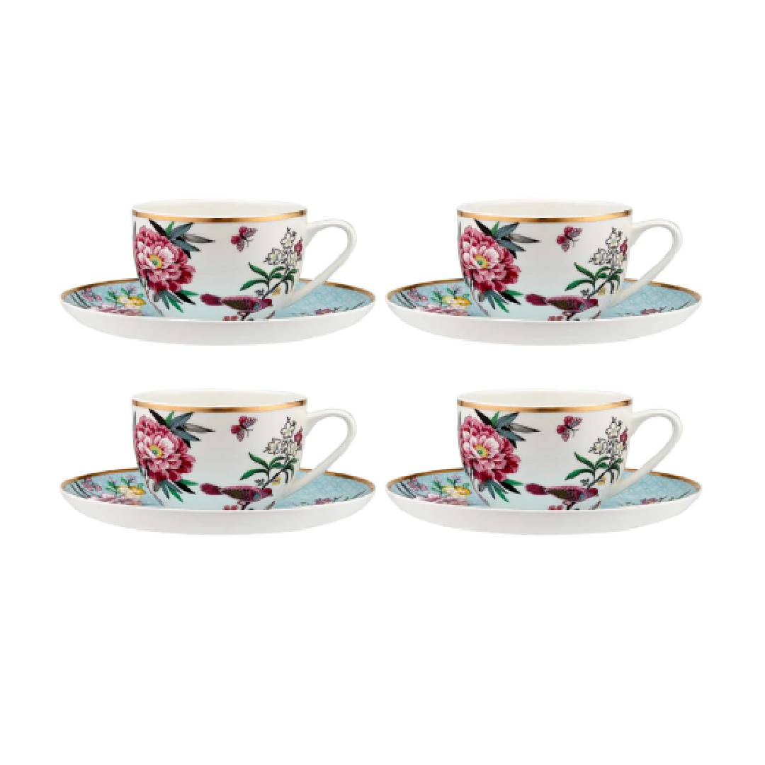 Jardin Peony Cup & Saucer Set Of 4