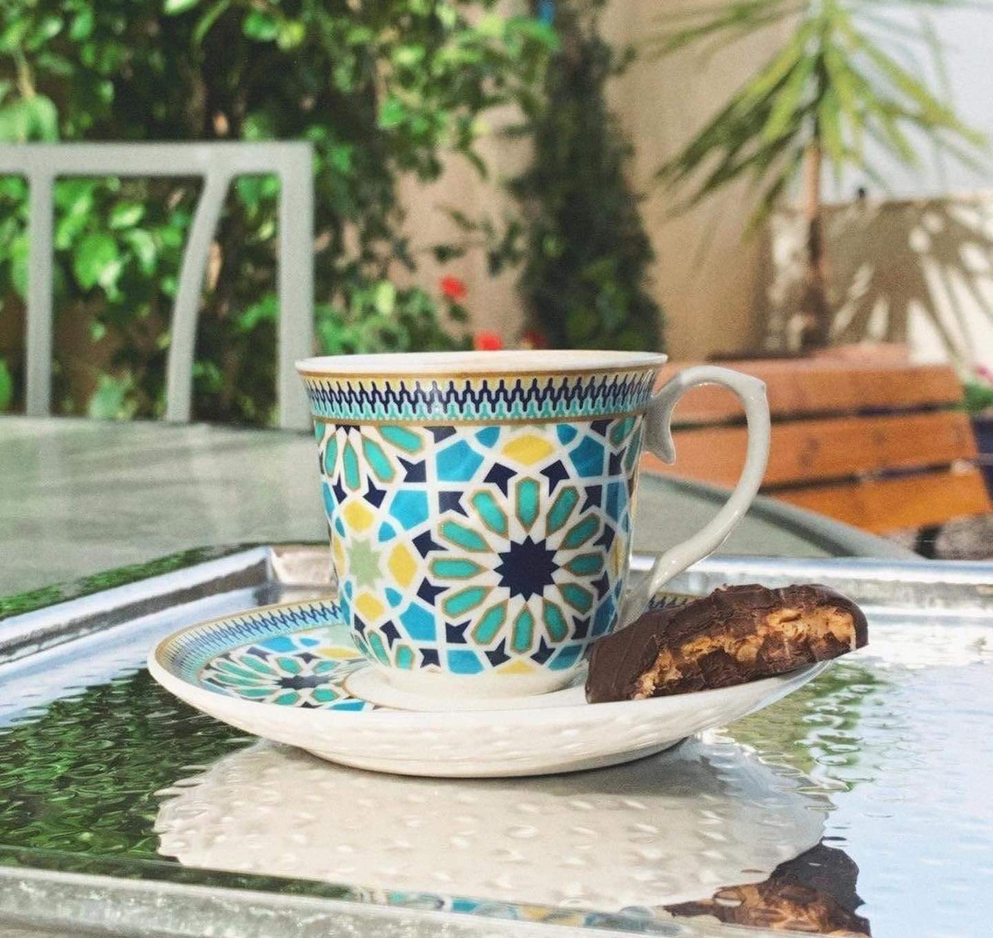 Lily's Home Lilys Cup Ceramic Ceramic Coffee  Cup With Saucer - 6 Pieces
