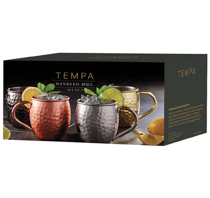 SPENCER HAMMERED BLACK HANDLED 2PK MUG