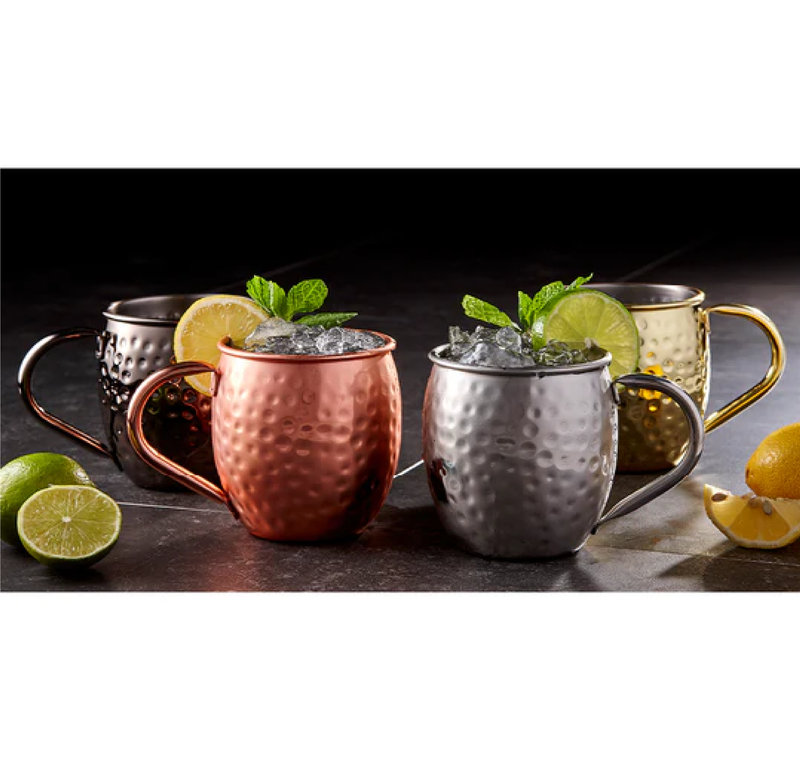 SPENCER HAMMERED BLACK HANDLED 2PK MUG