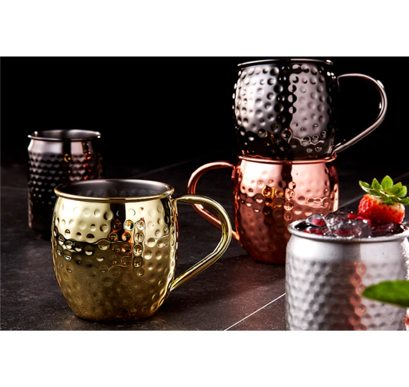 SPENCER HAMMERED BLACK HANDLED 2PK MUG