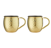 SPENCER HAMMERED GOLD HANDLED 2PK MUG