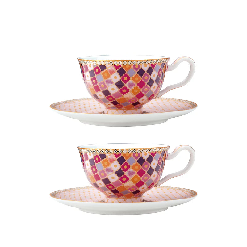 Maxwell & Williams Teas & C’s Kasbah Rose Espresso Cup & Saucer Set – 85 ml