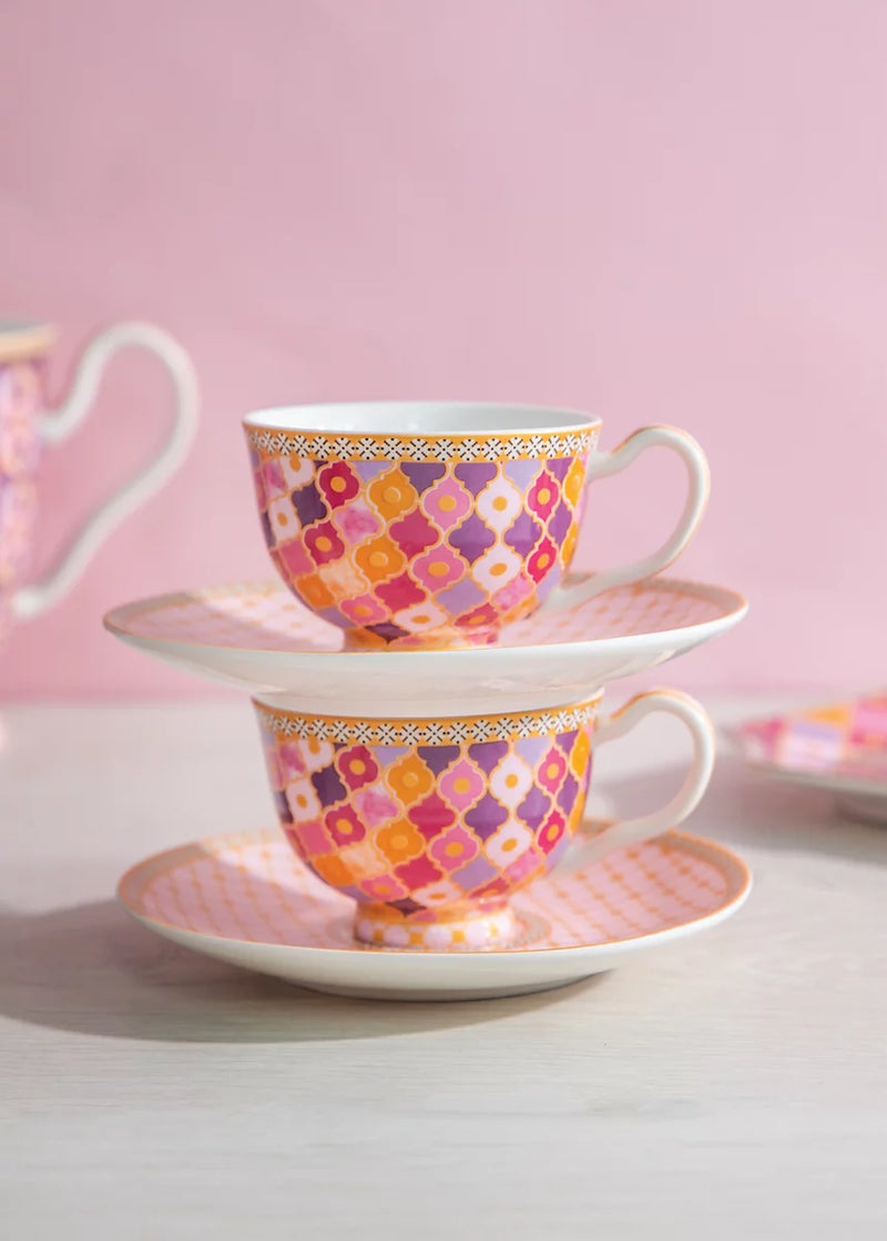 Maxwell & Williams Teas & C’s Kasbah Rose Espresso Cup & Saucer Set – 85 ml