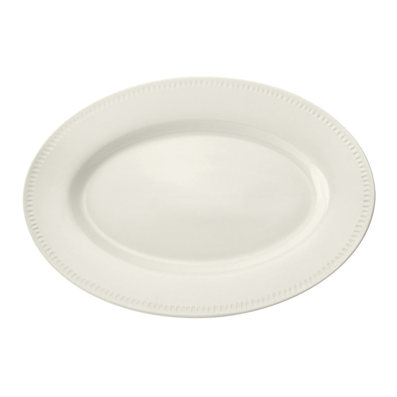 Mikasa Cranborne Stoneware Oval Serving Platter – 39 cm (Cream)