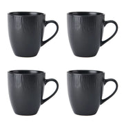 Mikasa Jardin Black Stoneware Mugs – Set of 4 (420 ml)